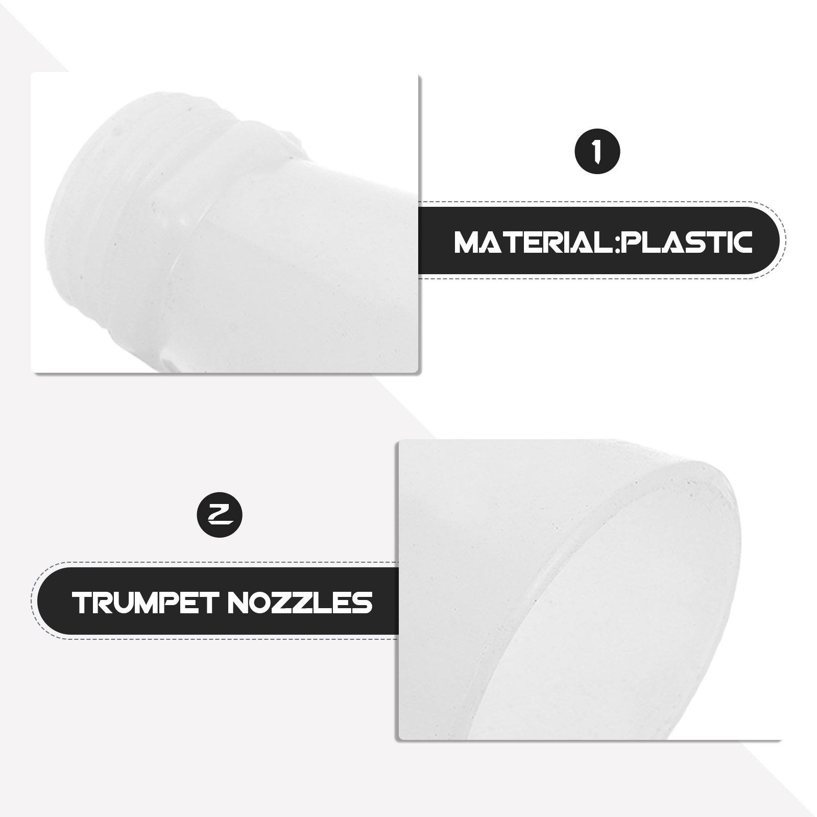 50 ชิ้นหัวฉีดดับเพลิงอะไหล่อุปกรณ์เสริมปากทรัมเป็ตสเปรย์ฮอร์นพลาสติกปลอดภัยทนทานใช้งานง่าย