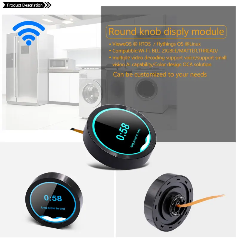 OLED ESP32 S3 LVGL Ar-duino 1.5 Inch 466*466 Circular Knob Rotary Switch Round Touch 1.5 Inch IPS OLED Display with Wifi bles