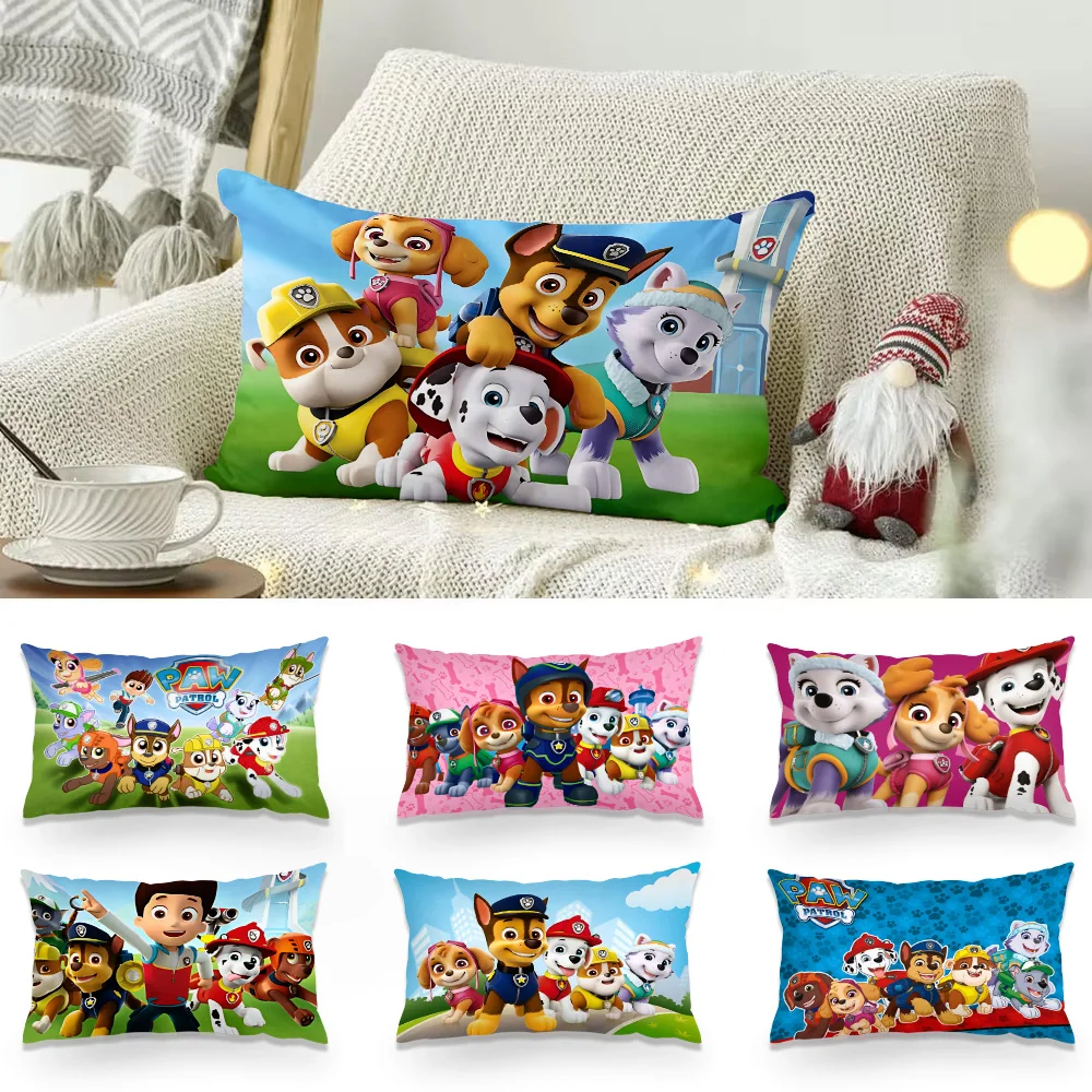 Hot Dogs P-Paws P-PatrolS-funda de almohada rectangular con estampado de doble cara, funda de almohada para mesita de noche, funda de cojín para sofá, decoración del hogar y habitación