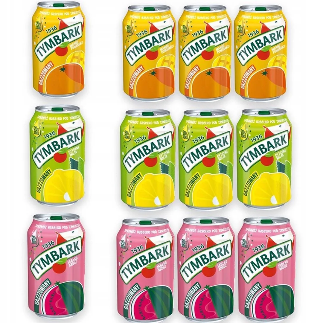 Tymbark napój gazowany Mix 3 Smaków 330 ml x12 sztuk