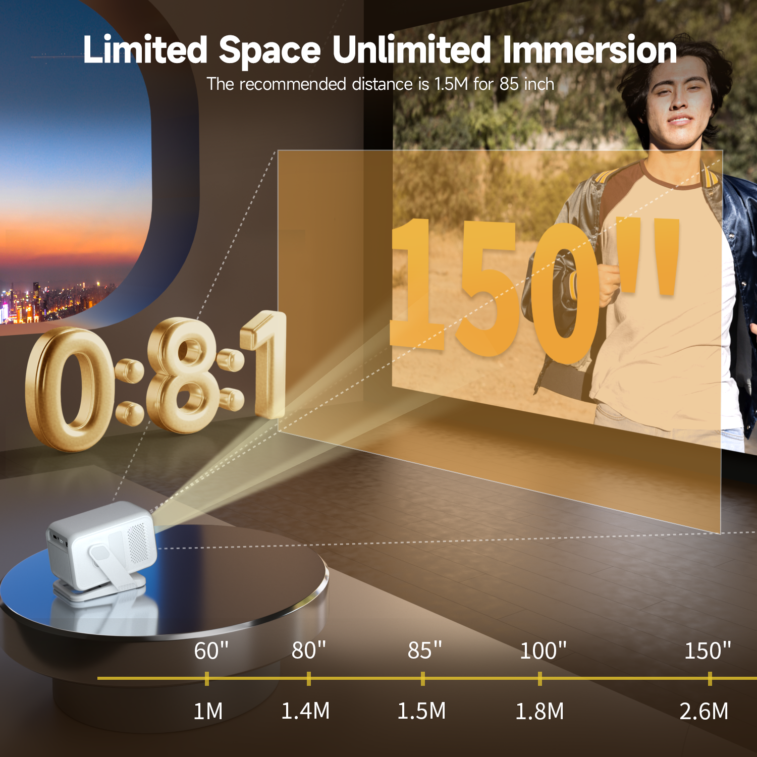 Magcubic HY310X 4K Mini Projector With Full HD 1080P 420ANSI Android 11 Auto Focus Keystone for Outdoor Theater Stand Projector