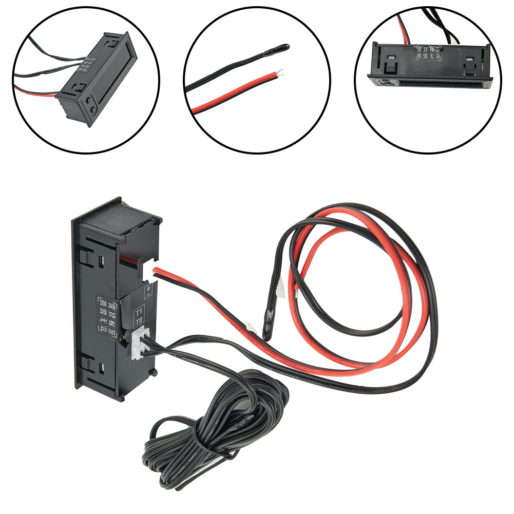 3in1 車の温度計電圧計時計 LED デジタル電圧計パネルメーター 12V 車電気自動車オートバイ内装部品