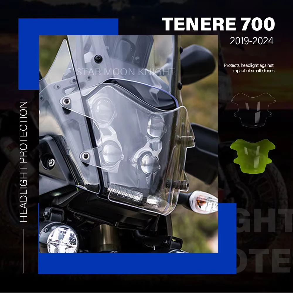 Motorfiets Accessoires Acryl Koplamp Protector Licht Cover Beschermende Guard Voor YAMAHA Tenere 700 Tenere 700 XT700Z 2019-2024