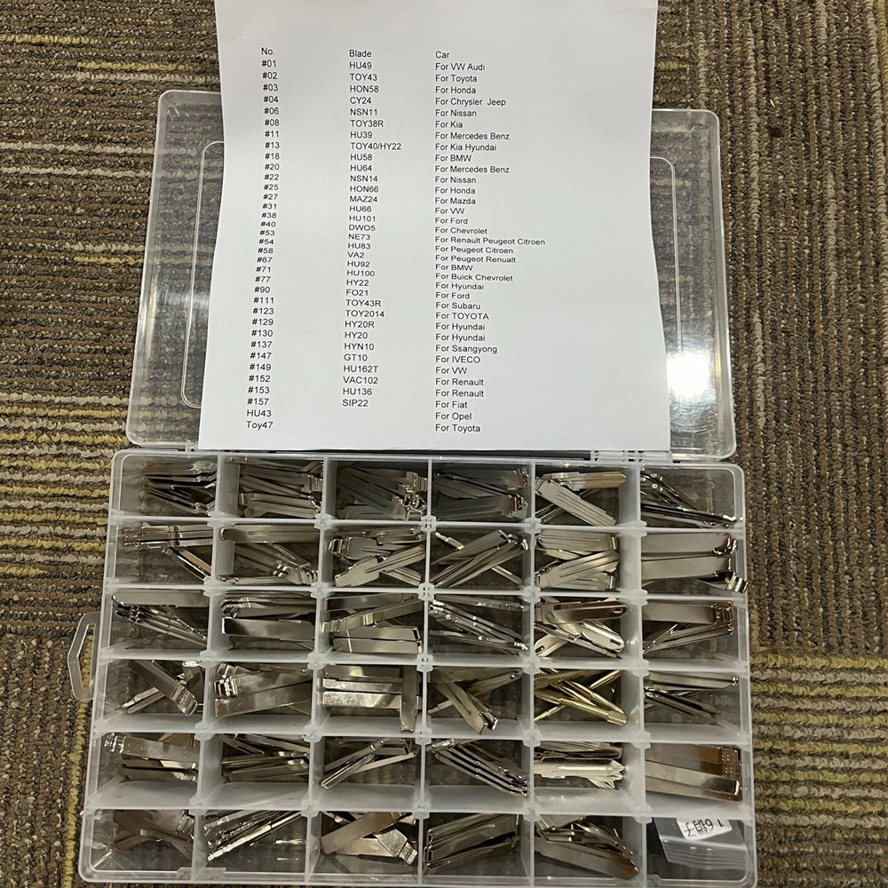 175個の車のキー,空のリモコンkd,kd900/KD-X2 kd vdi xhorse jmd,ボックス付き,ルノートヨタbmw vw autompsa用