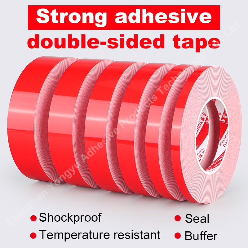 Red Film White Adhesive Foam Double Sided Tape 5 Meter Fixed Buffer Handicrafts Toys Furniture Manufacturing Packaging Industry