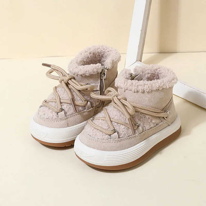 Dimi novo outono/inverno botas de bebê quente sola de borracha de pelúcia da criança crianças tênis sapatos infantis moda meninos meninas botas