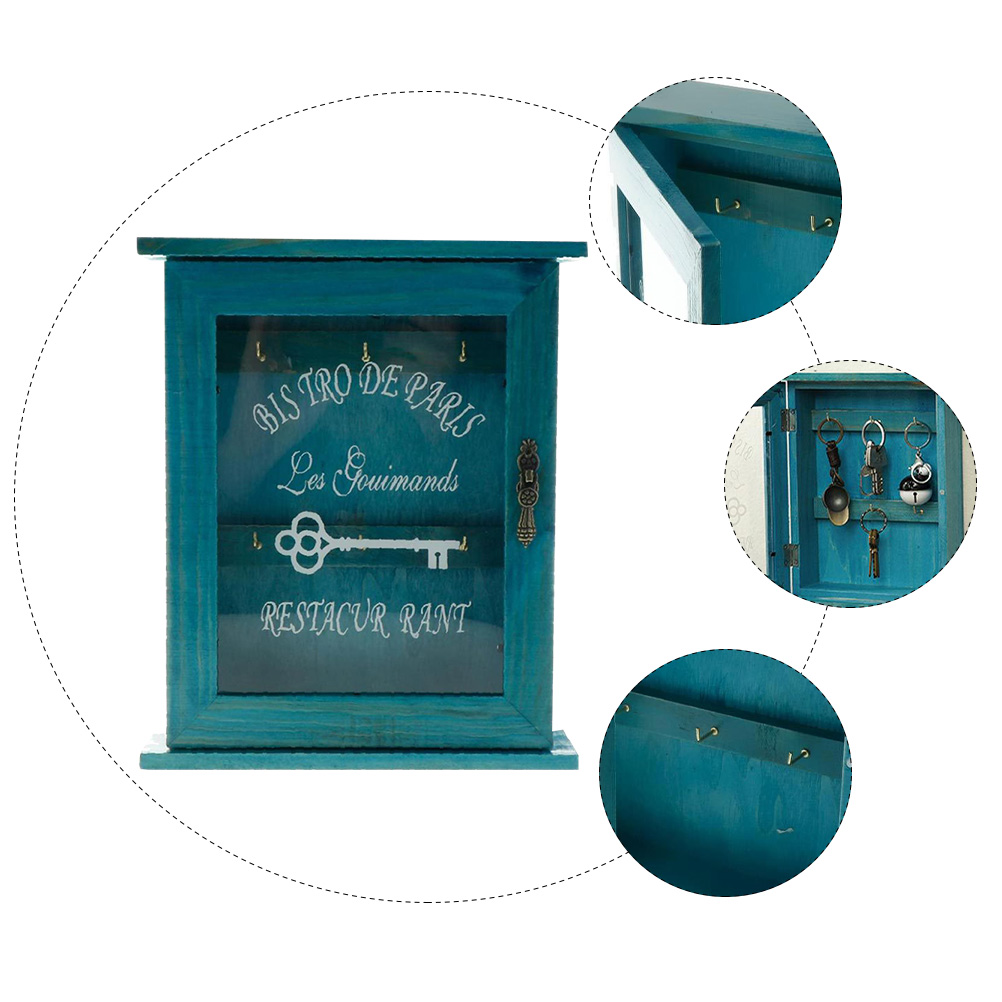 Key Wall กล่องที่วางของในตู้เก็บ Rustic ตกแต่งไม้ Entryway Organizer Hook Management Entry ชั้นวางกรณี Mount Mail