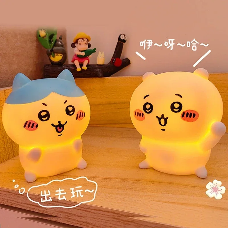 Милая Чикава Каваи украшение для рабочего стола для спальни Hachiware Usagi мультяшная виниловая кукла ночник светящаяся игрушка-сюрприз подарки для девочек