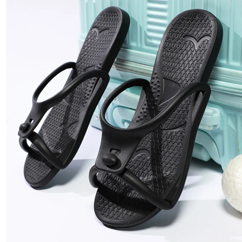 2024 verão mulheres chinelos dobráveis adultos portátil viagem sandálias de viagem casais interior macio slides homens praia antiderrapante sapatos eva