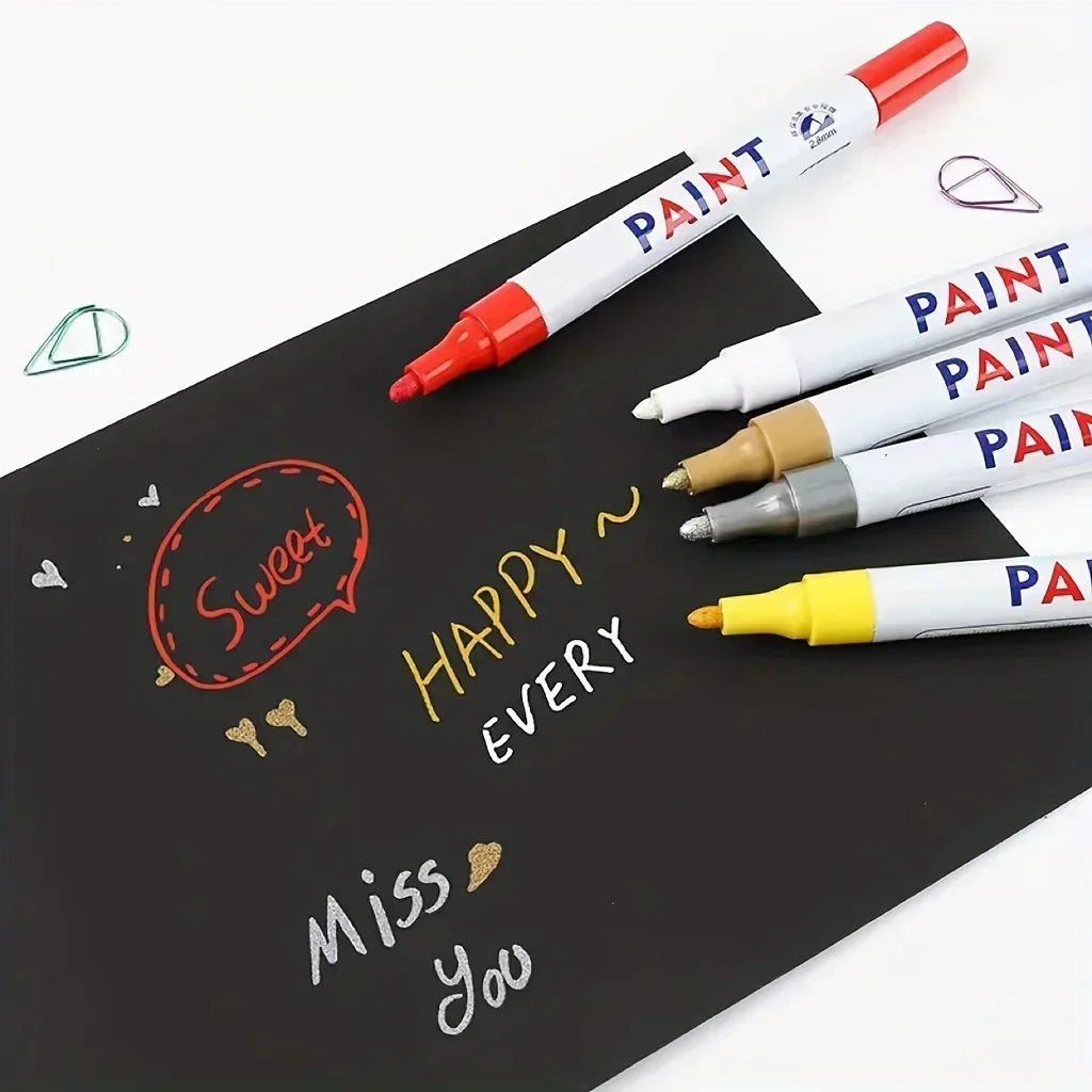 Autolack Stift Wasserdicht Auto Rad Reifen Fettige Malerei Mark Stift Auto Gummi Reifen Lauffläche CD Metall Permanent Farbe Marker