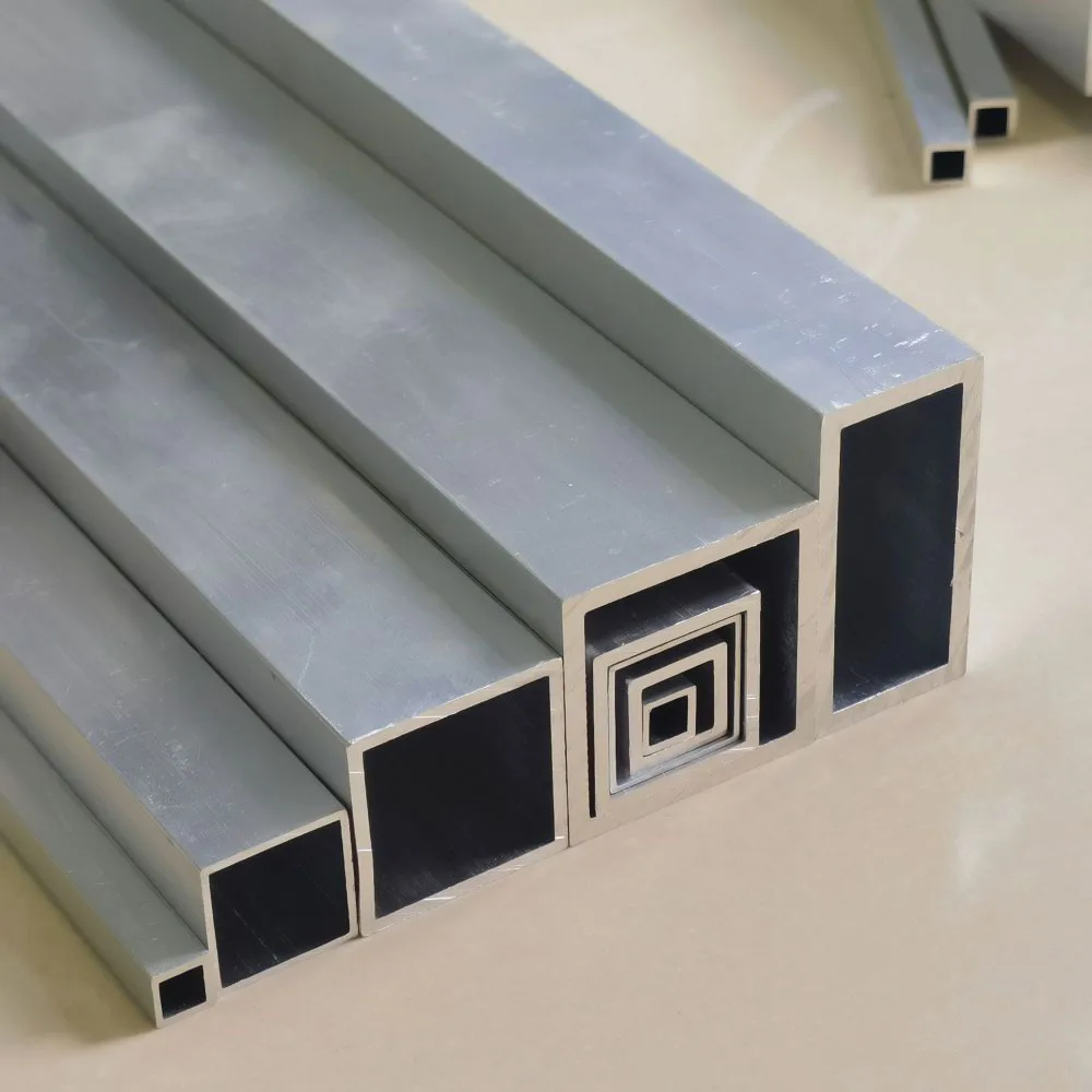 アルミ合金角管幅 6-50 ミリメートル長さ 300 500 ミリメートル正方形プロファイル DIY 装飾アルミ角管中空管