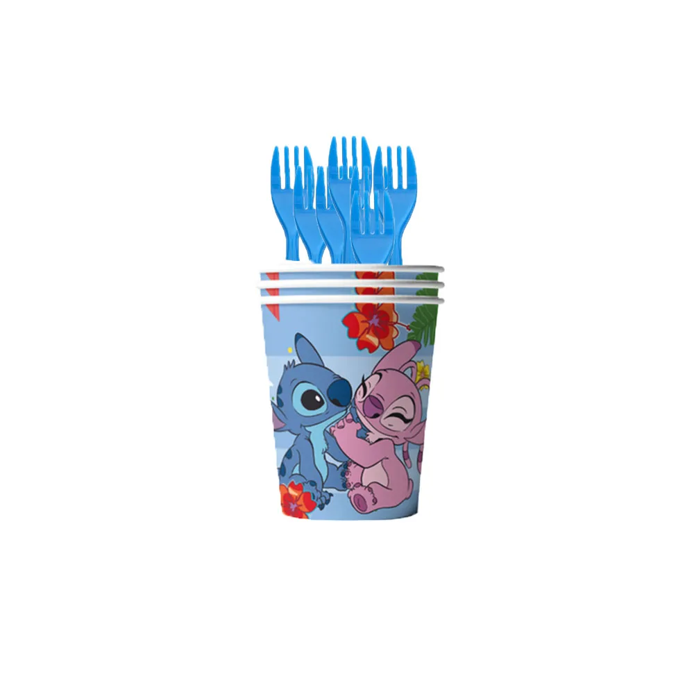 Lilo Stitch ตกแต่งทิ้งบนโต๊ะอาหารรวมแผ่นผ้าปูโต๊ะแบนเนอร์บอลลูนสําหรับอาบน้ําเด็กอุปกรณ์