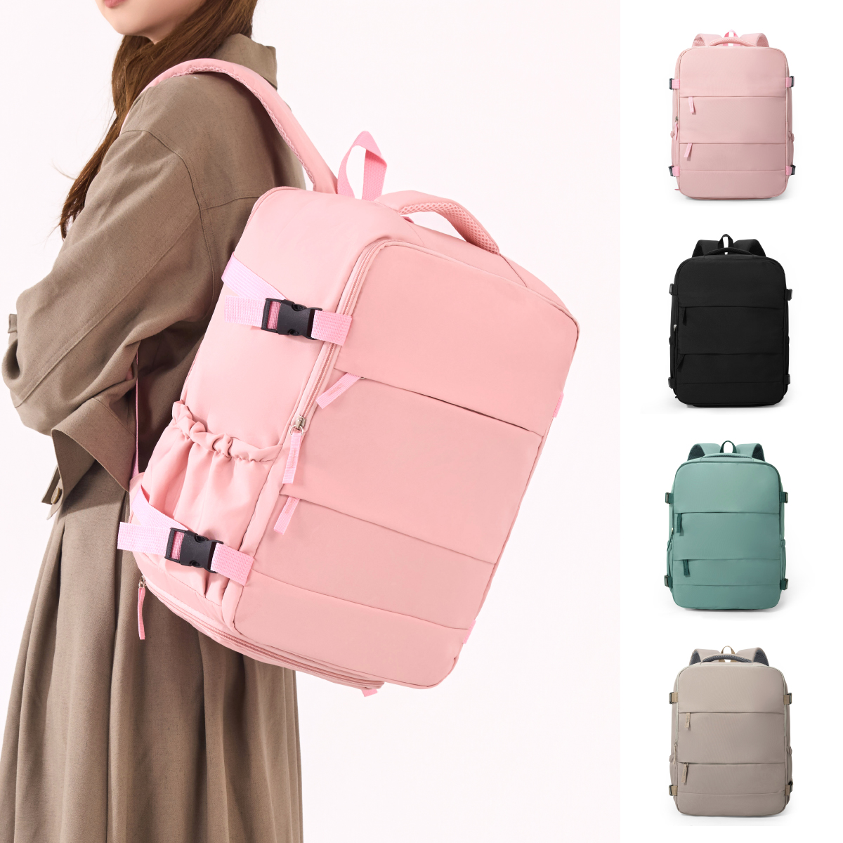 Cross-Border Travel Backpack, Men's and Women's Large-Capacity Shoe Compartment Luggage Bag, Computer Business Bag, Student School Bag, Commuting