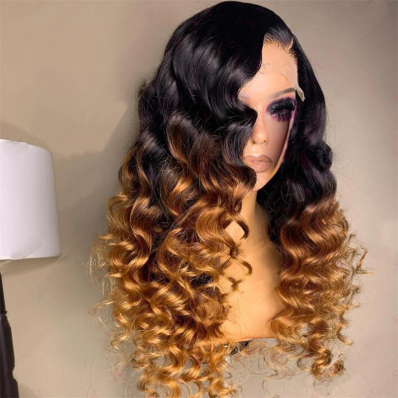 Peluca con malla frontal rizada profunda para mujer, pelo de bebé prearrancado, resistente al calor, para uso diario, suave, sin pegamento, 26 "de densidad 180