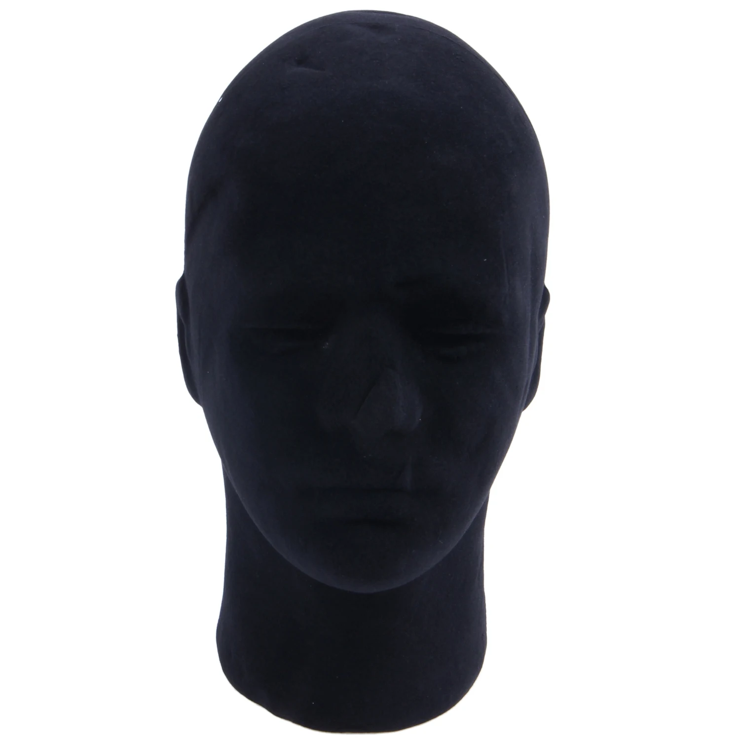 Polystyrene Black Foam Men Model Mannequin Head Dummy Stand Shop Display Hat, 2 x BLACK