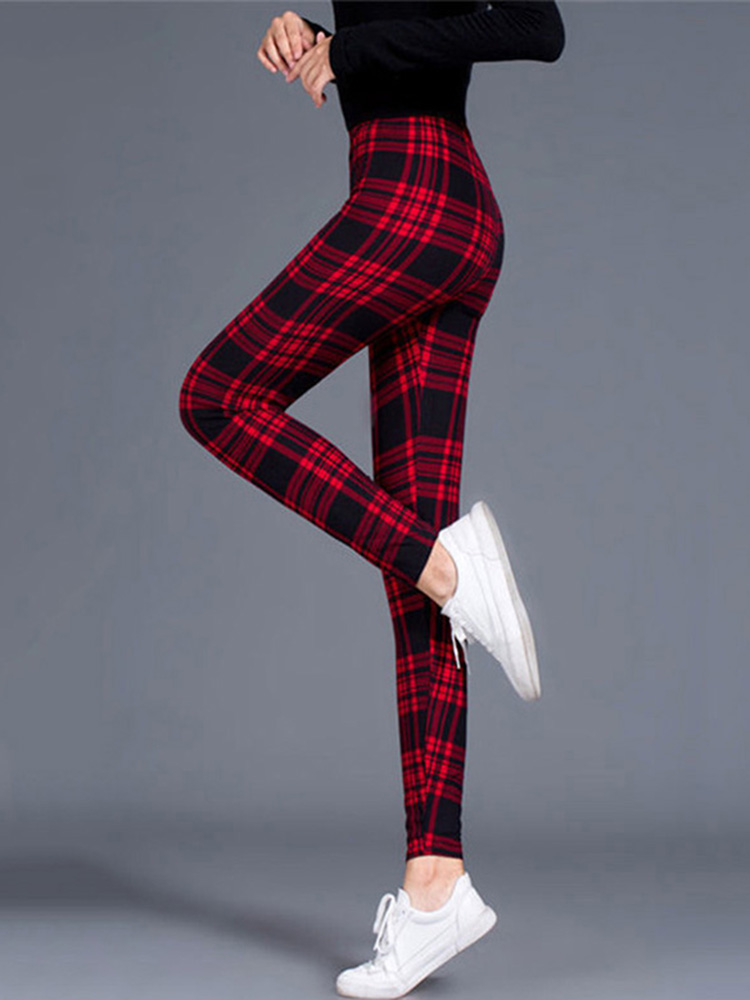 CUHAKCI Leggings a cuadros, pantalones sexis para mujer, mallas Push Up, mallas deportivas de moda para gimnasio, pantalones deportivos de cintura alta