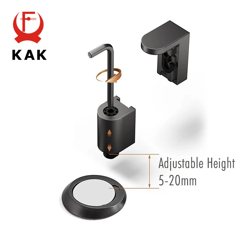 KAK Unsichtbarer Türstopper, verstellbarer magnetischer Türstopper mit Aufkleber, stanzfrei, winddicht, versteckter Türhalter, Zinklegierung, Hardware