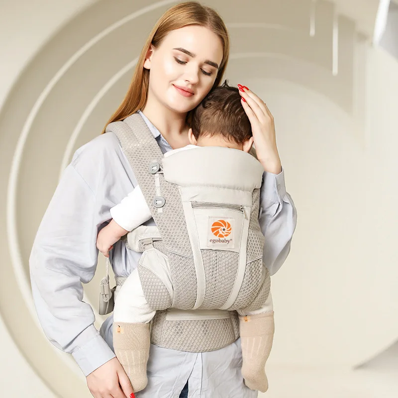 Com caixa e instruções Breeze 360 Porta-bebês ergonômico todas as posições Sling Wrap Mochila 0-36 M