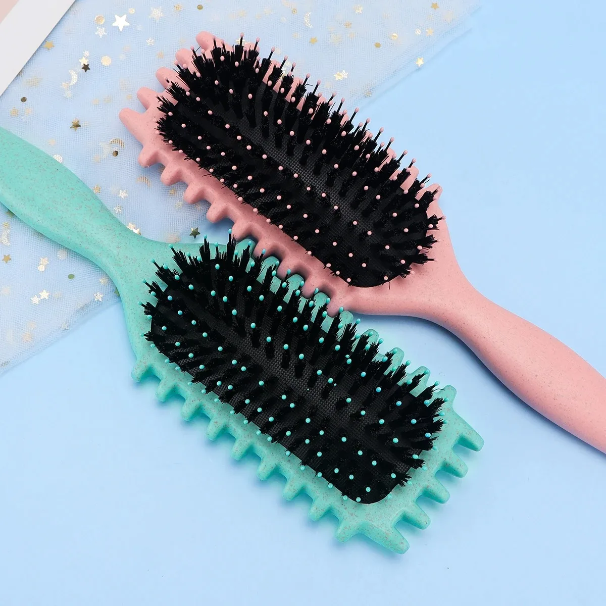 Escova de cabelo encaracolado para salão de beleza, escova de cabelo para pentear e modelar cachos masculinos e femininos, reduzir ferramentas de puxar