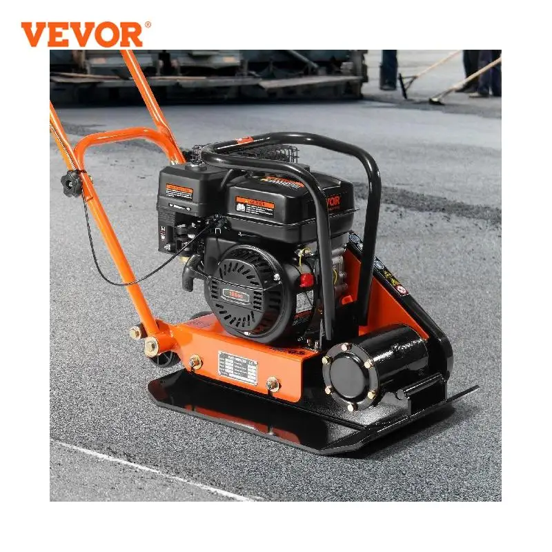 SucceBuy Gasoline Plate Compactor 2.8/6.5 HP Force Vibratory Compaction Tamper For Walkways, Patios, Asphalts, Paver Landscaping