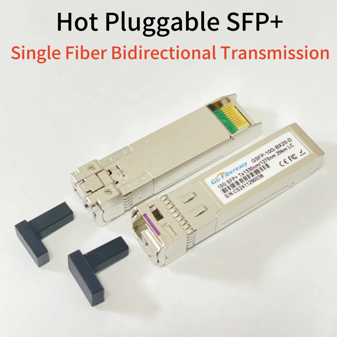 Módulo SFP 10Gb BiDi LC WDM 10km/20km/40km ~ 100km Tx1270/Rx1330nm Transceptor SFP+ Compatible con interruptor óptico Cisco/Miktotik