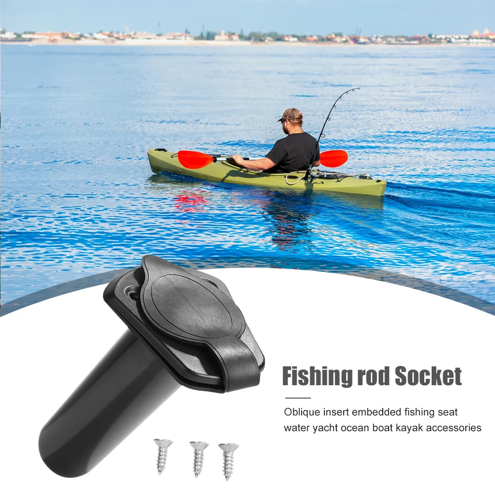 Flush Mount Pesca Rod Holder, Caiaque Canoa Barco Equipamento, Ferramenta Acessórios