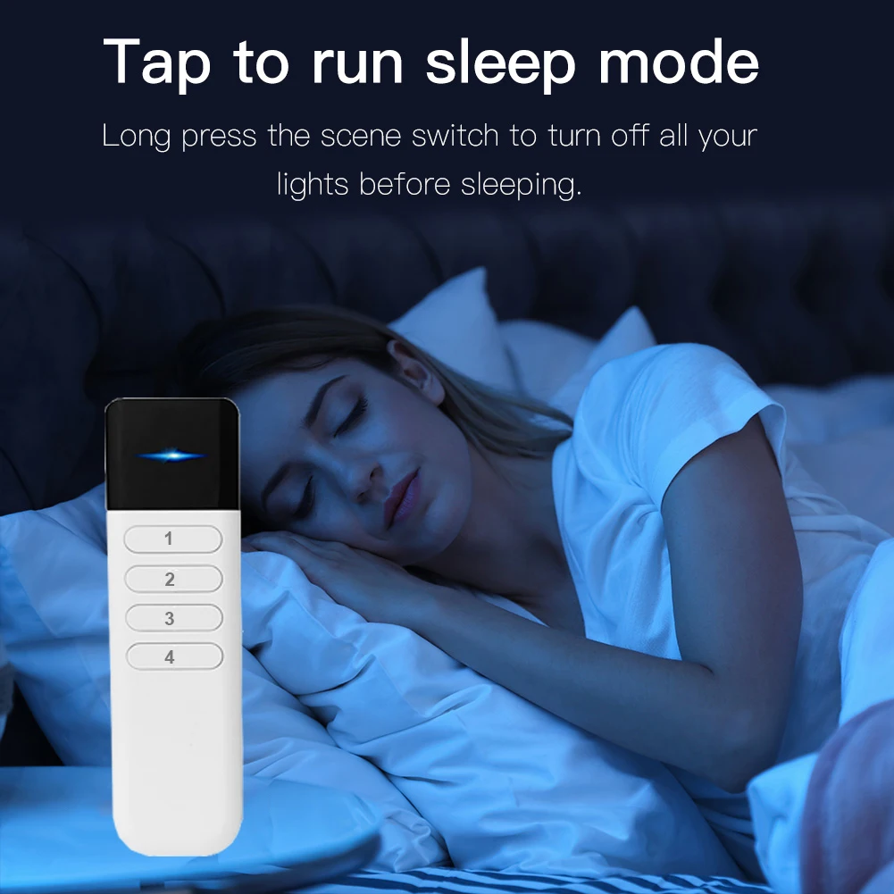 Tuya ZigBee-Control remoto portátil inalámbrico, Mini interruptor de automatización de 4 entradas y 12 escenas, aplicación Smart Life para asistente 2MQTT