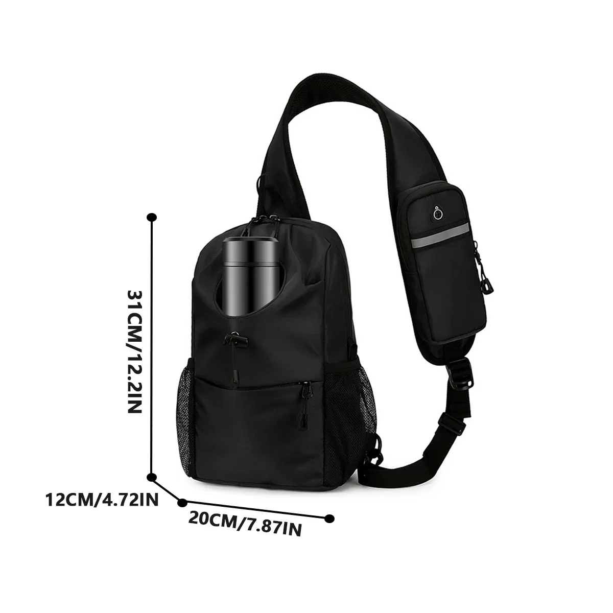 Modische Sport- und Freizeit-Brusttasche, wasserdichtes Nylonmaterial, Aufbewahrungstasche für Handys, multifunktional und mehrschichtig