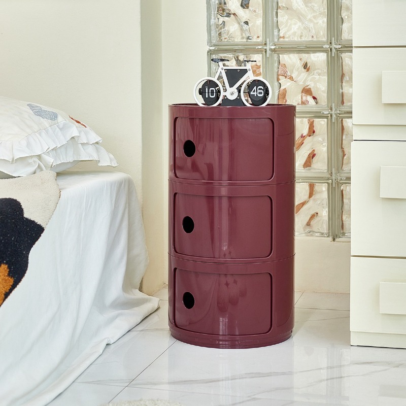 Mesitas De noche simples redondas De estilo nórdico, mesitas De noche De plástico para dormitorio, Mini mesita De noche pequeña creativa, muebles para el hogar