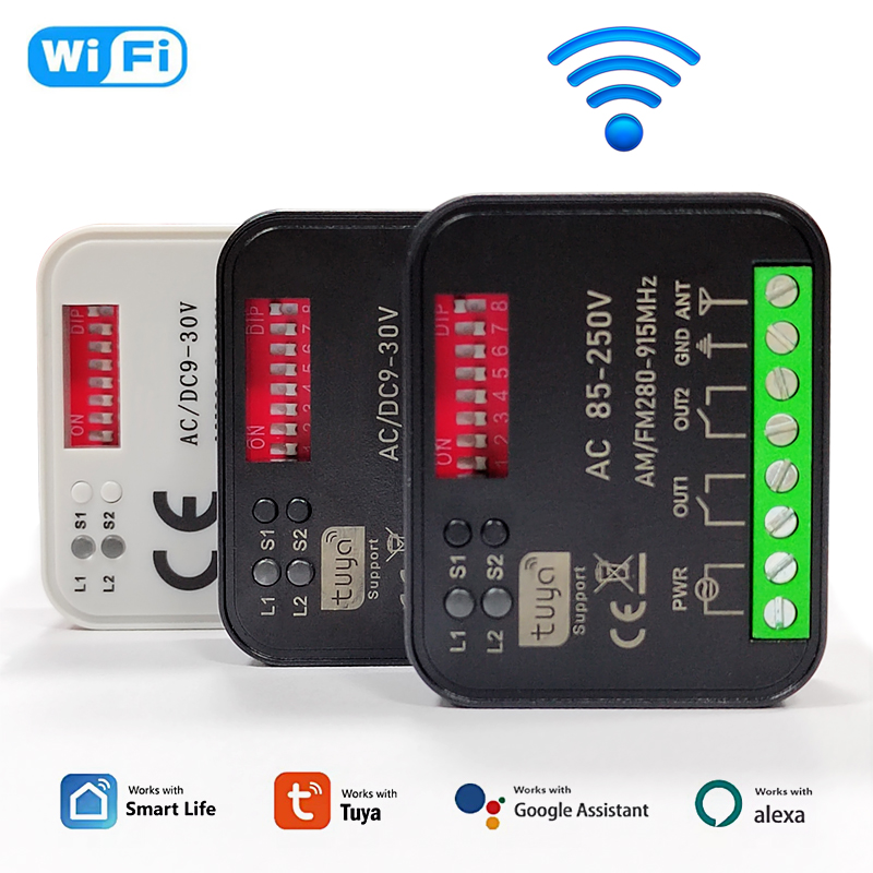 Receptor de control remoto para puerta de garaje RX MULTI Tuya WIFI 300-868 MHz 433 MHz 868 MHz CA CC 9-30 V 85-250 V Módulo de interruptor inteligente