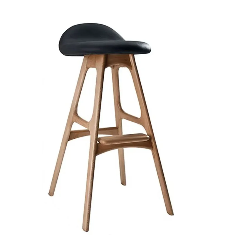 Minimalist ische holz bar stühle hocker moderne weiche weiße küchen stuhl nordic lounge tabouret haut pour cuisine luxus möbel