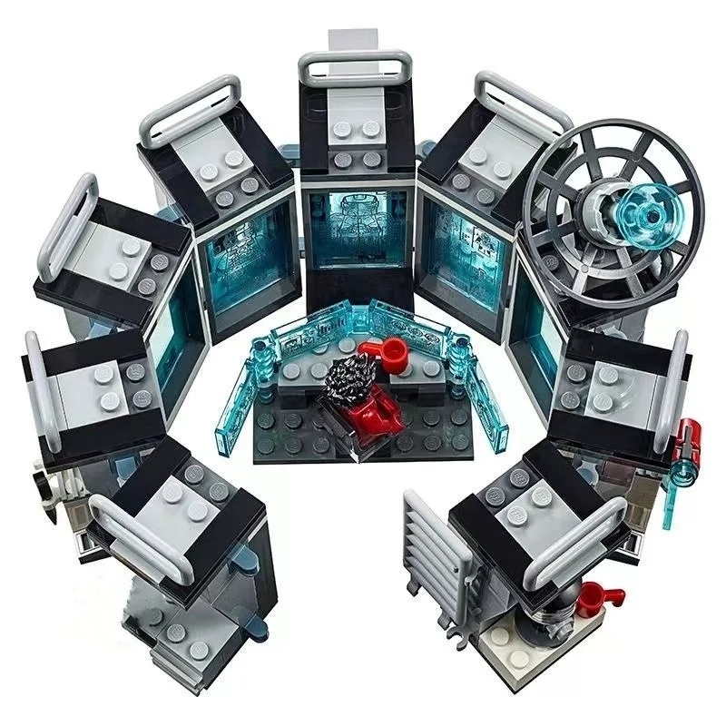 In Voorraad Marvels Avengers Super Heroes Iron Man Hall of Armor Robot Hall FIT 76125 Model Bouwstenen Bricks Gift speelgoed