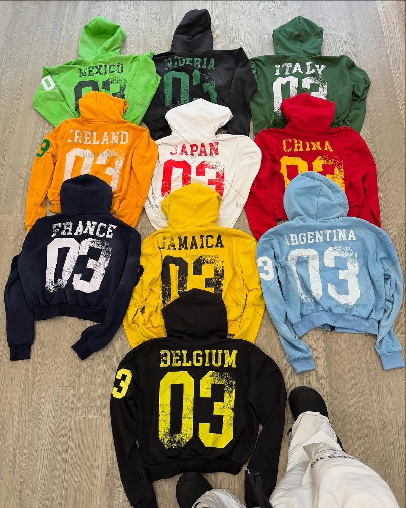 2025 Trendy Streetwear Jacke Amerikanischen Retro Bunte Harajuku Zipper Hoodie Männer Hip Hop Punk Casual Lose Übergroßen Sweatshirt