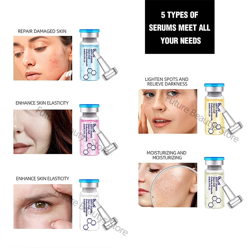 10 바이알 5ml BB 크림 글로우 페이스 스킨 케어 세럼 에센스 앰플 키트 히알루론산 브라이트닝 모이스춰라이징 파인 라인 뷰티