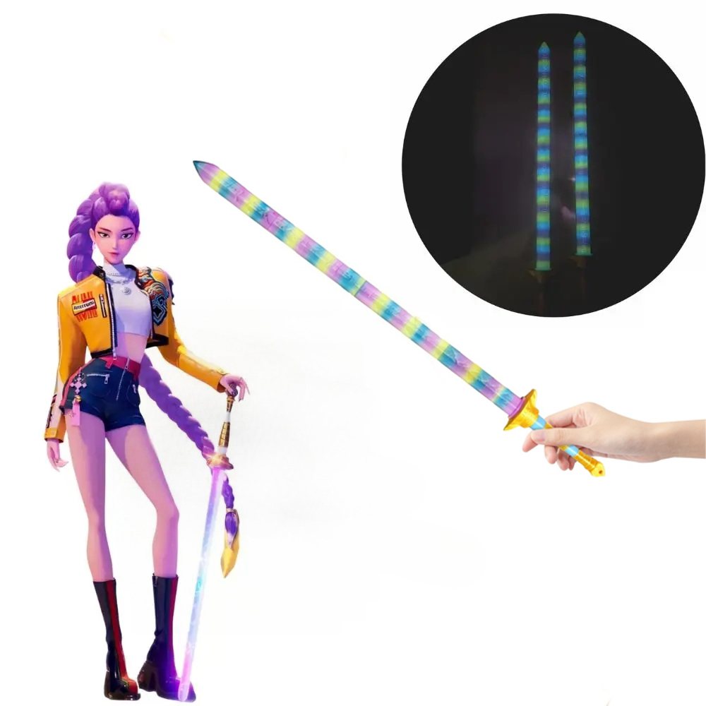 Kpop Охотники на демонов Руми Косплей Огни Меч Оружие Реквизит для ролевых игр для девочек Группа Идол Хэллоуин Карнавальный костюм Аксессуары