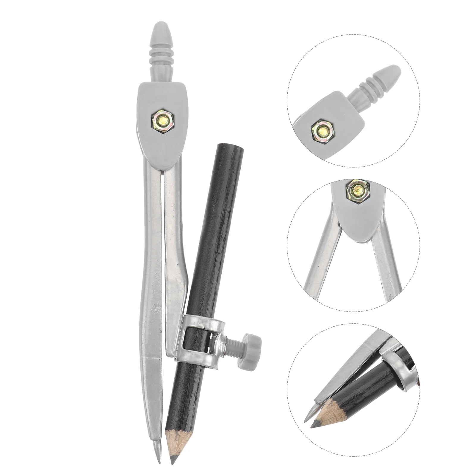 Precision Metal Compass With Storage Case Shiny Plating Student Office Drafting Supplies Tool Mathematical Instrument