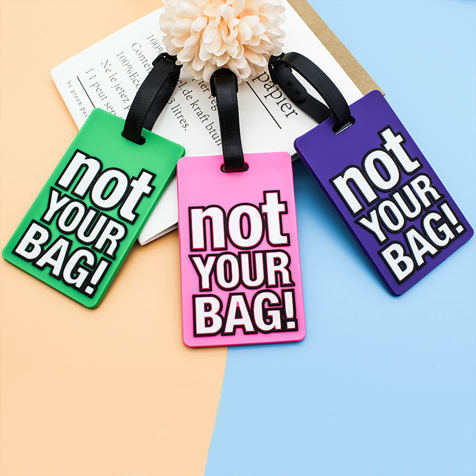 Kreative Brief Nicht Ihre Tasche Reise Zubehör Gepäck Tags Koffer Cartoon Stil Mode Silicon Tragbare Reise Label