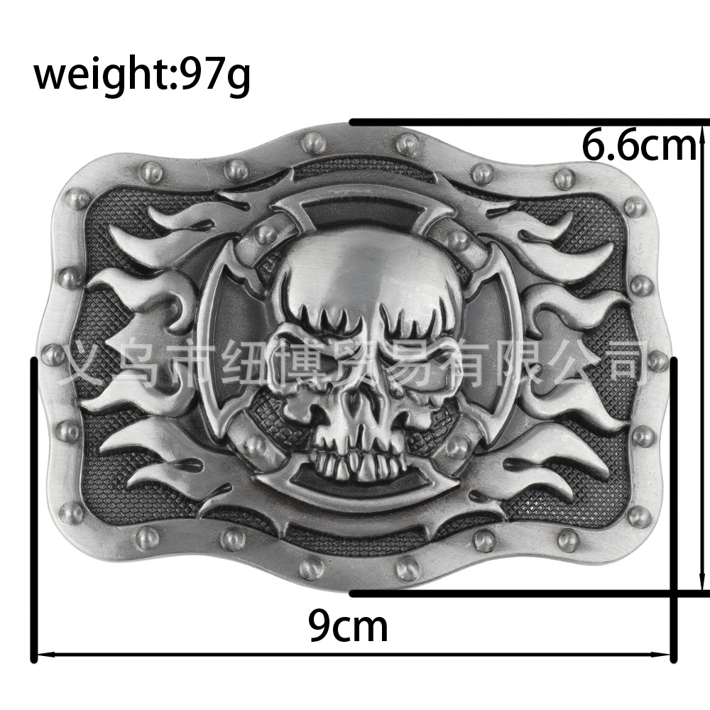 Hell Ghost Skull เข็มขัดหัวเข็มขัด Square Alloy Grim Reaper รูปแบบ Street เยาวชนรถจักรยานยนต์ Party อุปกรณ์เสริม