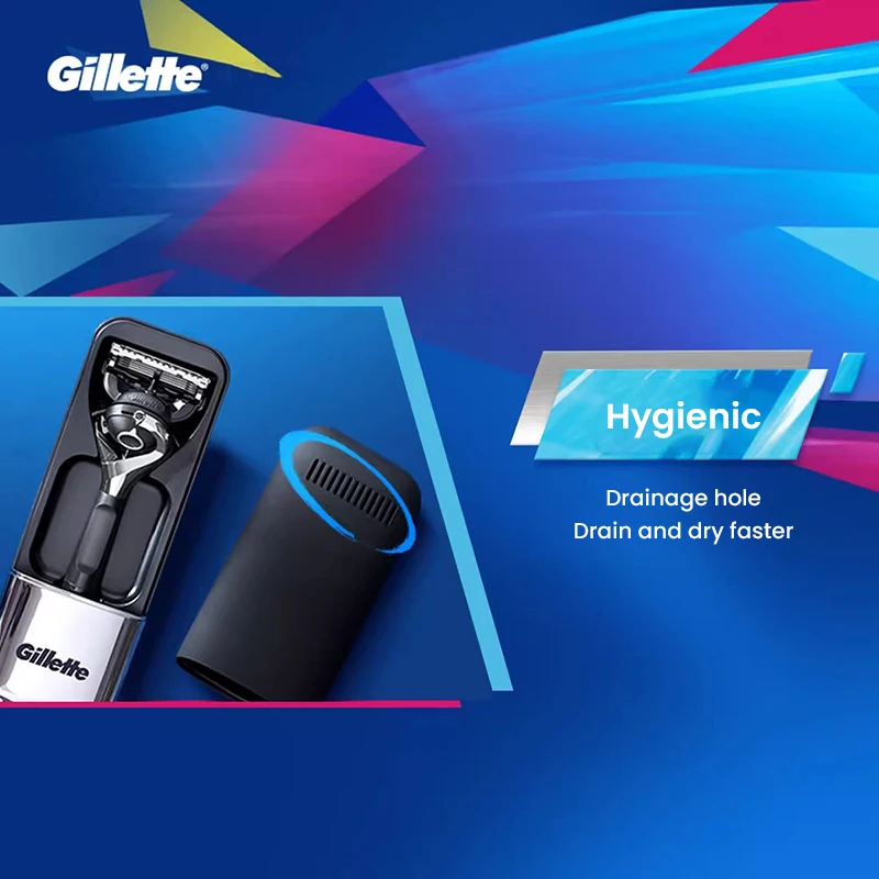 Gillette Magnetic Travel Case Portable Razor Holder Shaver Storage Box for Mach3/Fusion5/Vector3 Razors