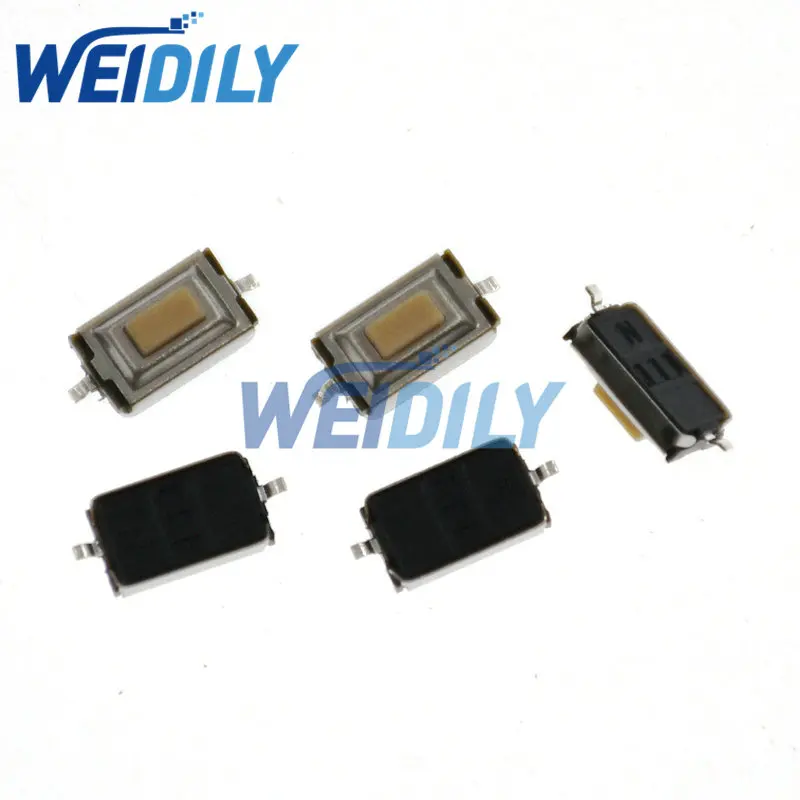 100PCS 3*4*2.5Mm SMD Tact Chuyển Đổi 4 Pin Cảm Ứng Chuyển Đổi Vi Nhấn Nút Chuyển Mạch 3X4X2.5H Trắng Nút Xe Từ Xa Chính Nút B