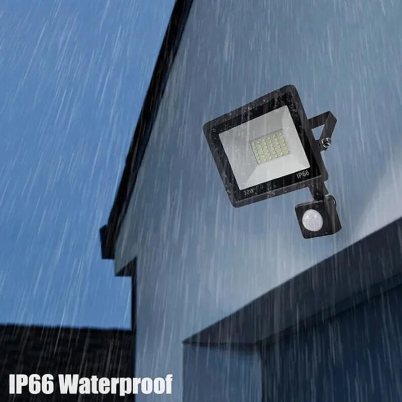 Reflectores LED con Sensor de movimiento PIR, lámpara inductiva impermeable de 220V para exteriores, jardín, calle, pared, patio, iluminación