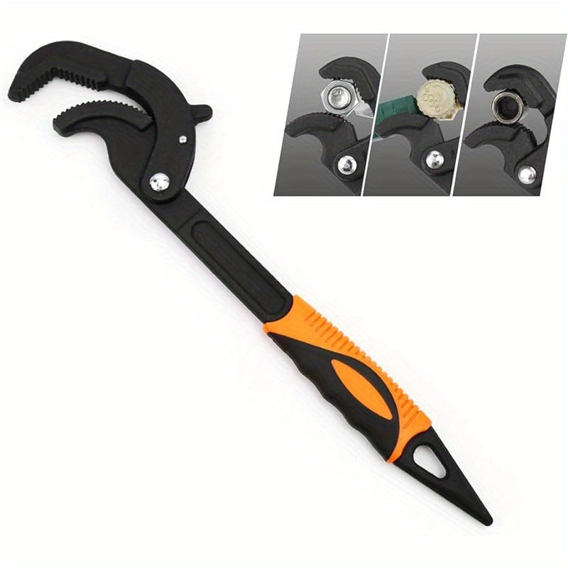 Llave de acero rico en carbono, multifuncional, ajustable, trinquete de bloqueo automático, llave de extremo abierto, herramienta de reparación Manual