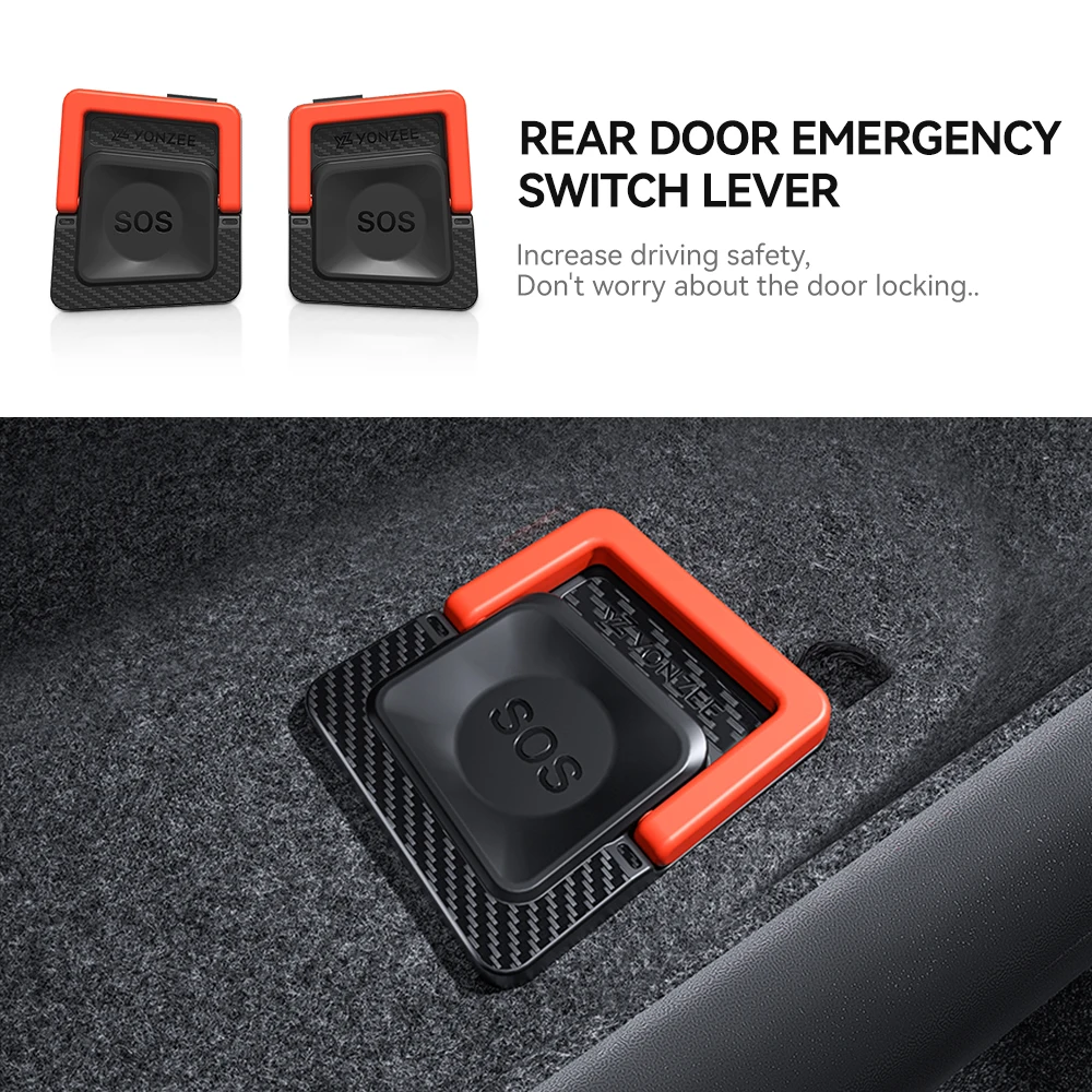 YZ For Tesla Model 3 Y Highland Juniper 2021-2025 Rear Door Emergencies Safety Pull Rope Emergency Handle Car Accessory