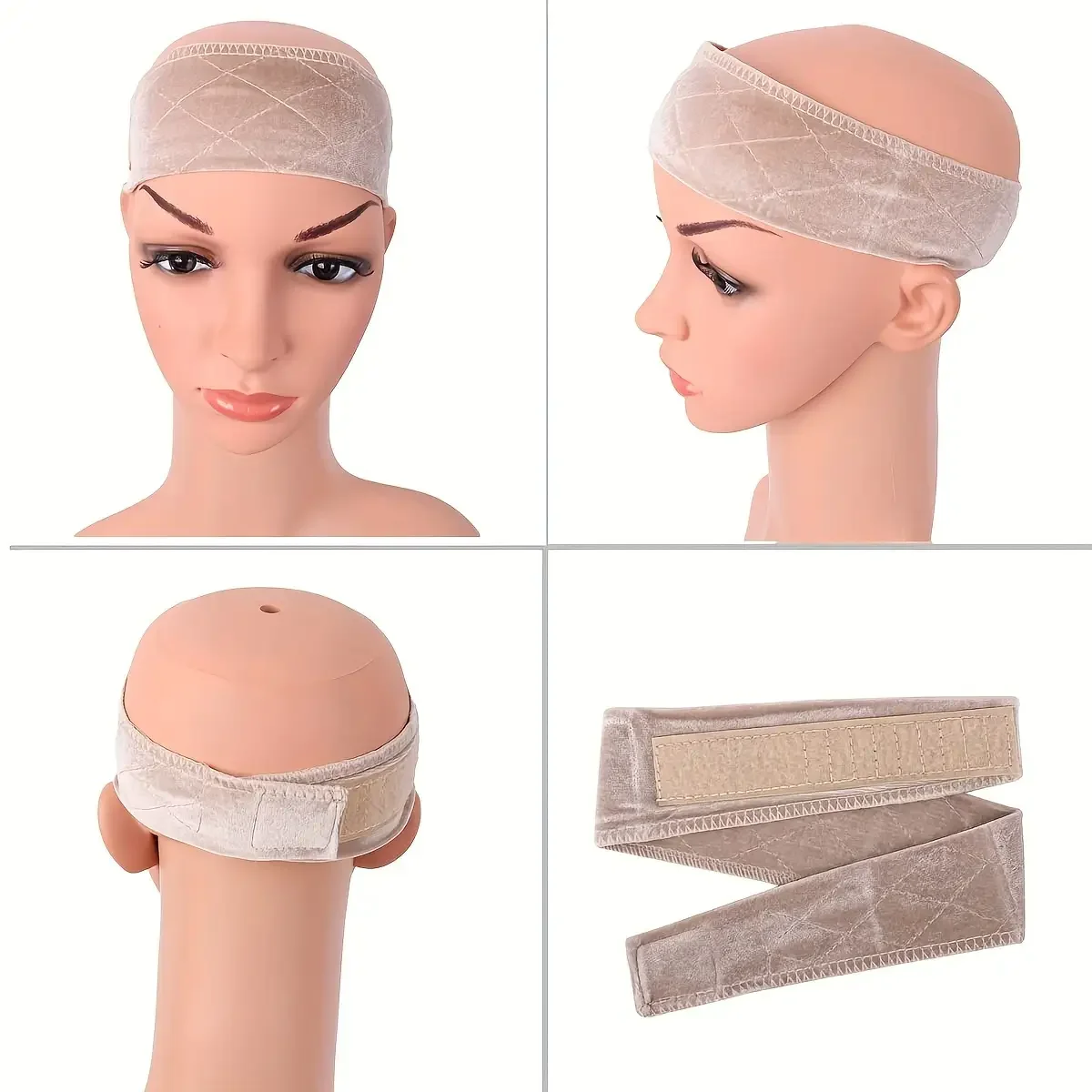 Perruque antidérapante réglable unisexe pour femmes, bandeau à maintien sécurisé pour perruques complètes/capuchon, postiche confortable et Durable pour un usage quotidien