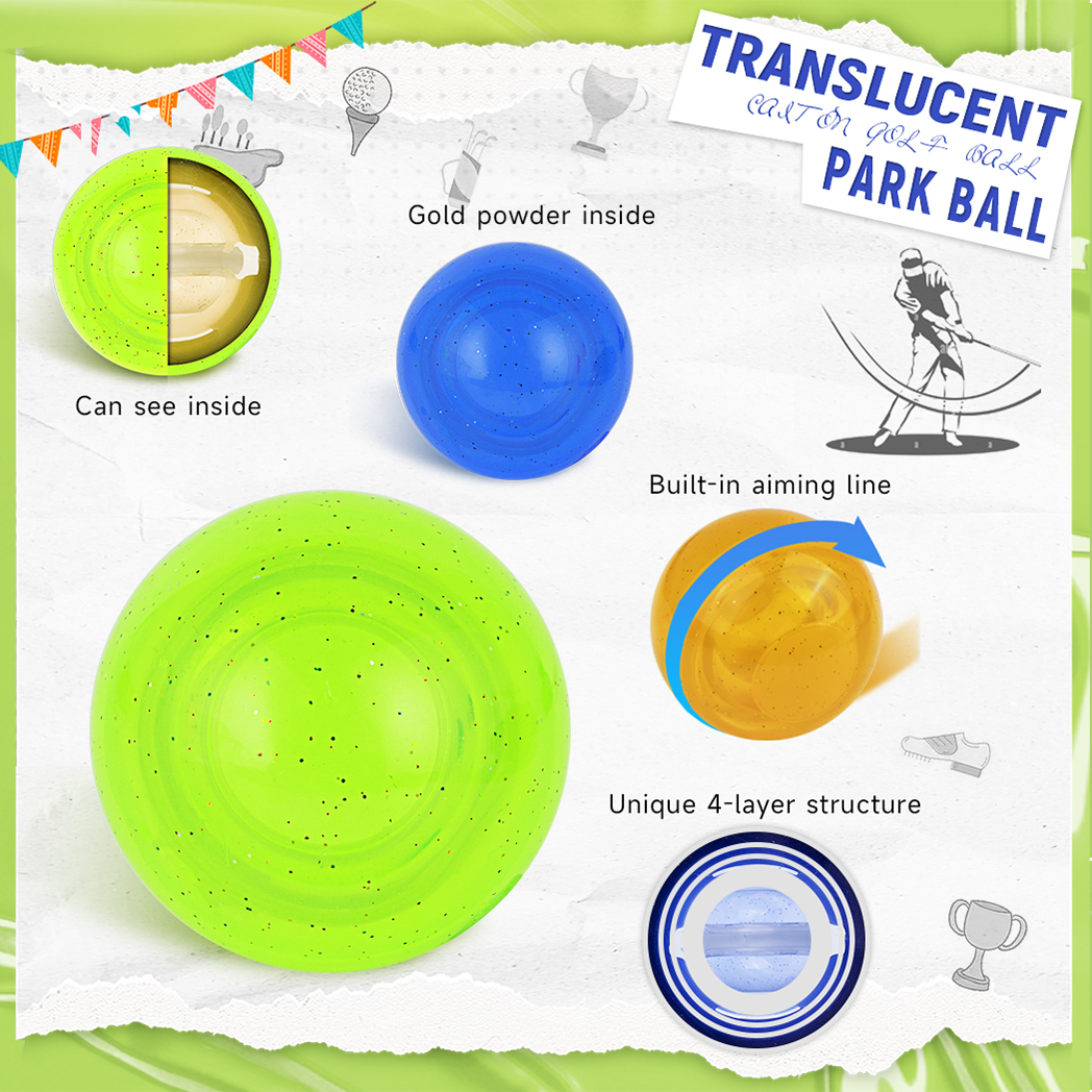 Caiton 1 Stück 4-lagiger Park-Golfball – hervorragende Haltbarkeit, verbesserte Spin, lebendige Farben, hohe Elastizität, für Spaß und Training.
