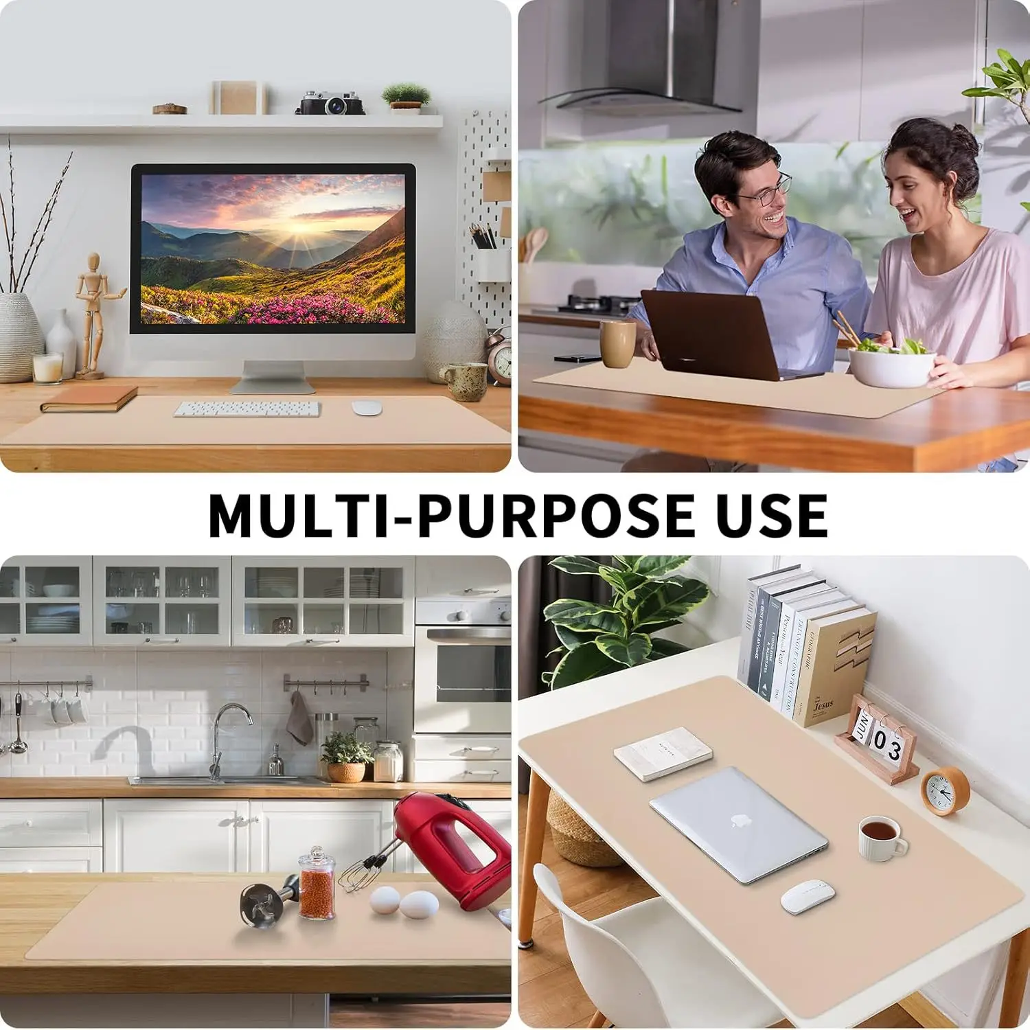 1 Pcs Large Size 60*30mm Office Desk Protector Mat PU Leather Waterproof Mouse Pad Desktop Keyboard Desk Pad Gaming Mousepad