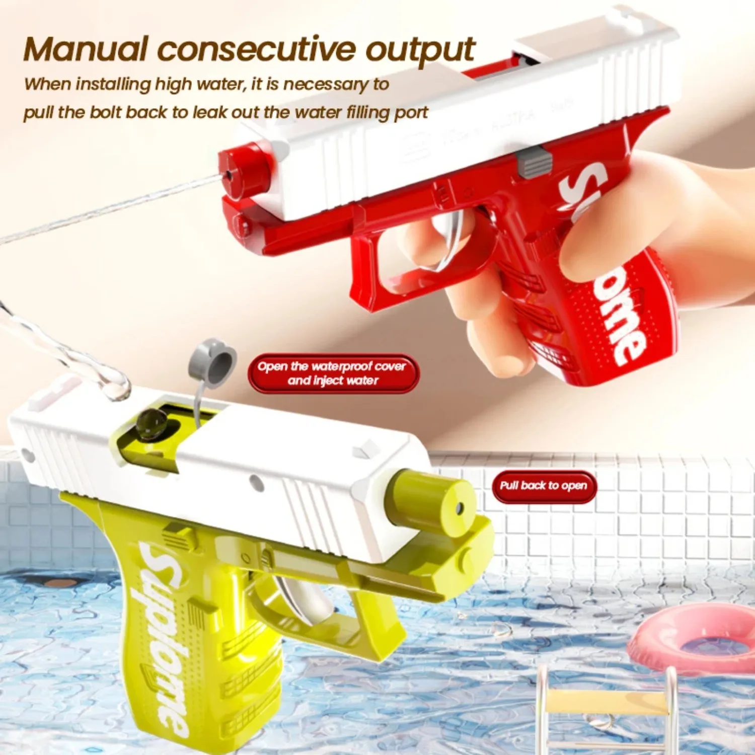 Kinder Wasserpistolen Spielzeugpistole Pistole Spielzeug Spritzpistolen Blaster für Schießspiele Outdoor-Spielzeug Wasser Blaster Pistole für Jungen Grils