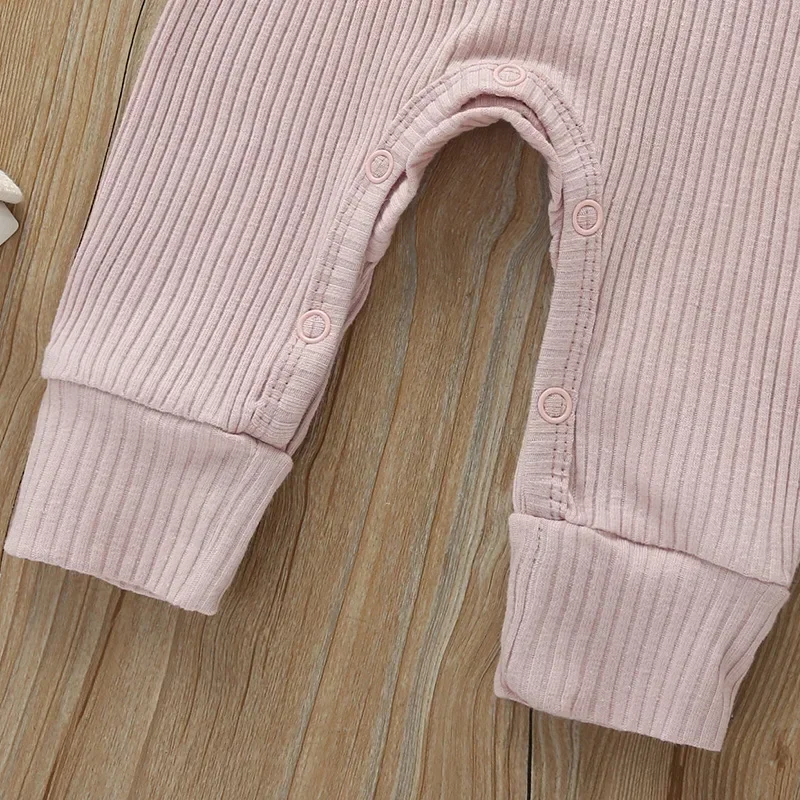 Tuta da tutina in cotone a costine a maniche lunghe per neonato primavera autunno neonato