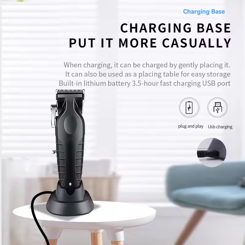 Kemei 2299-コードレス電気バリカン,便利なシェーバー,0mm,ブレードなし,プロの電動仕上げ機