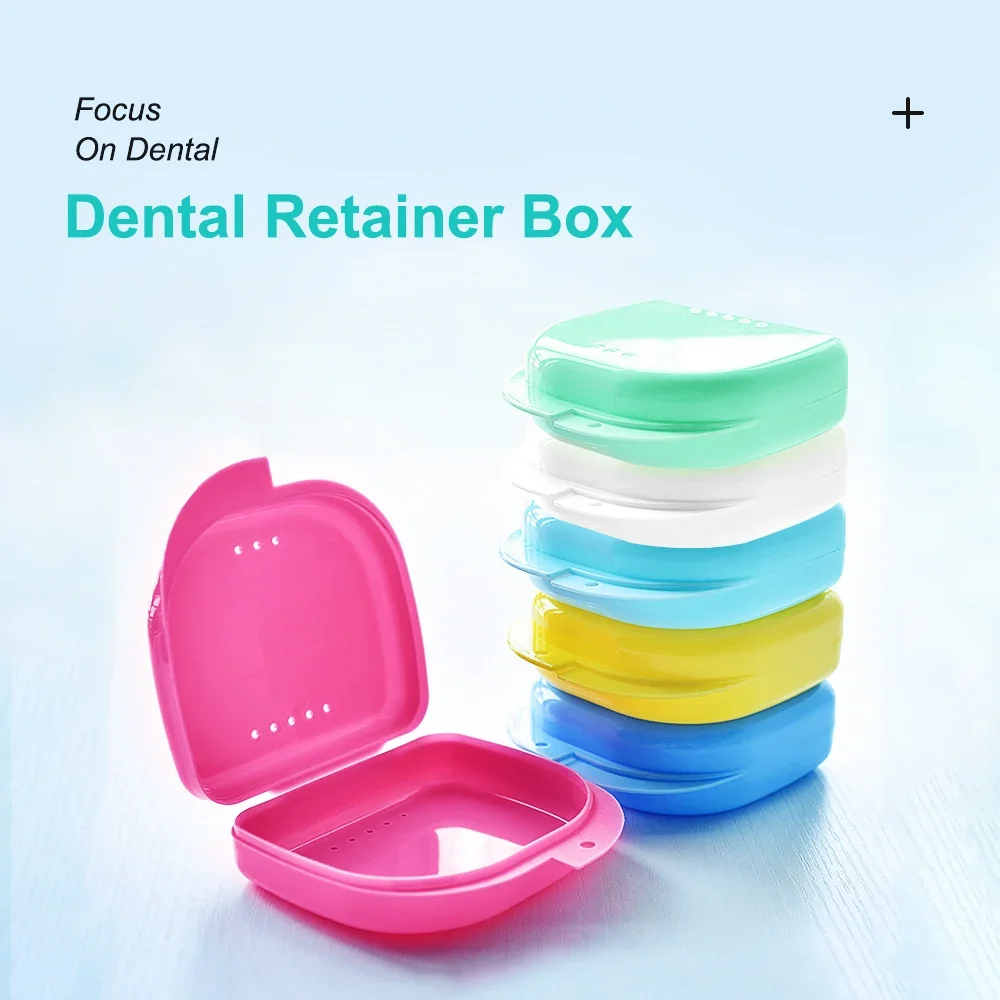 ELIJAH Dental Denture Box Orthodontic Dental Mouth Guard Box Retainer Case False Teeth Plastic  Whitening Container Denture Box